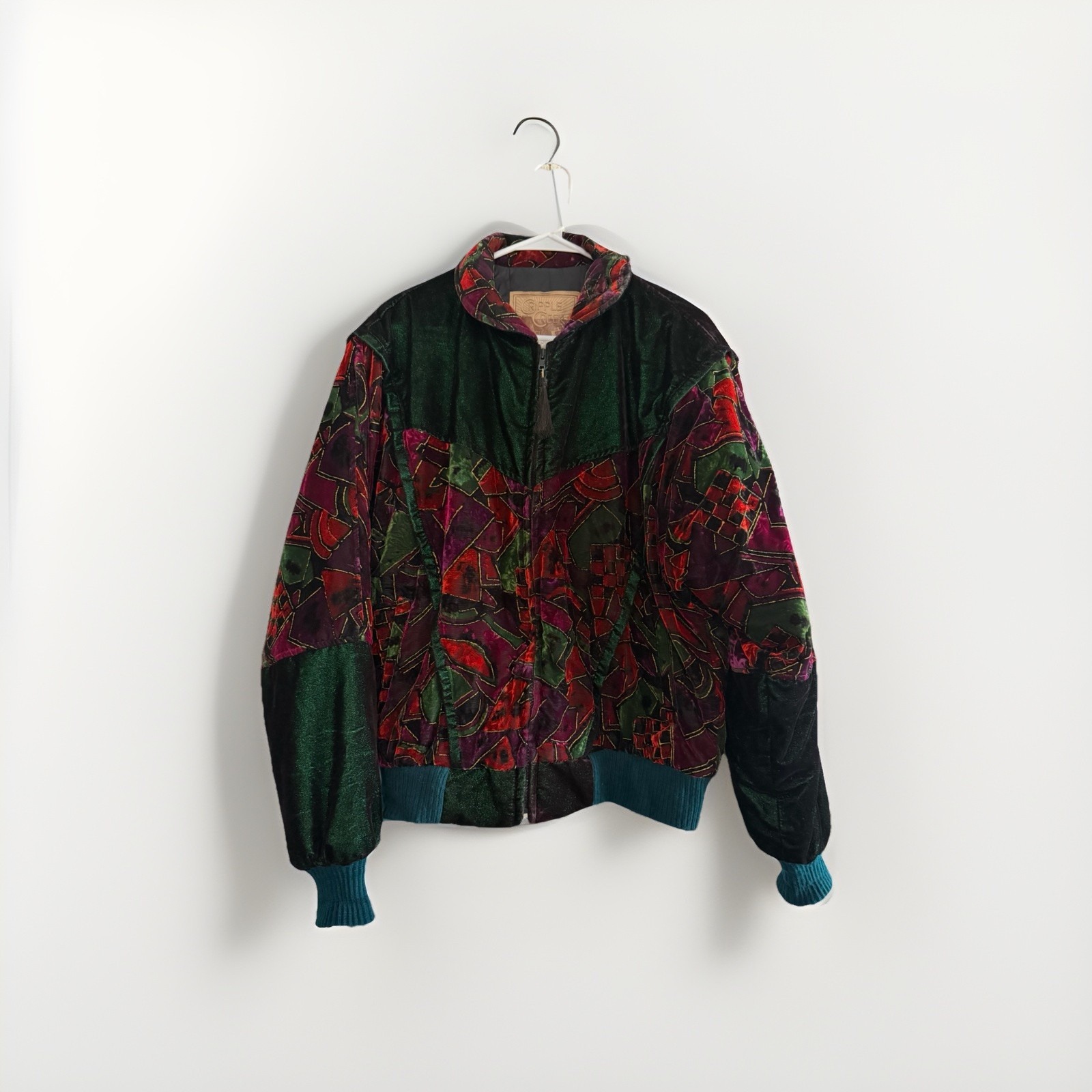 Vintage Cripple Creek Jacket Womens Large Made In Usa Green Red Purple Christmas